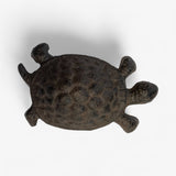 Rustic Cast Iron Turtle Garden Statue, Whimsical Outdoor Decor