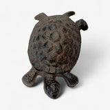 Rustic Cast Iron Turtle Garden Statue, Whimsical Outdoor Decor