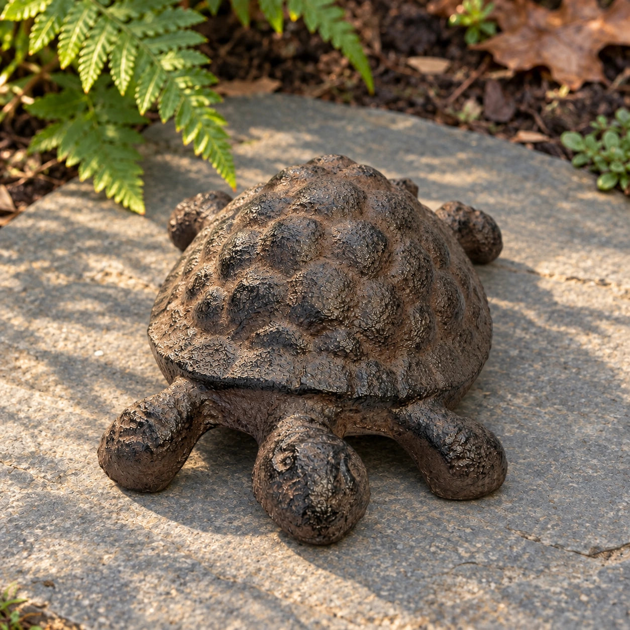 Turtle Garden Statue, Cast Iron, Rustic Outdoor Figurine, 5" 56514 shot 1