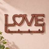 Love Wall Hook Rack with Heart, Cast Iron for Keys, Scarves or Jewelry, 9.8" 56578 shot 1