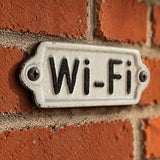 Wi-Fi Enamel Metal Wall Plaque, Vintage Cafe and Office, 5.3" 56667 shot 2