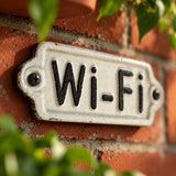 Wi-Fi Enamel Metal Wall Plaque, Vintage Cafe and Office, 5.3" 56667 shot 3