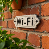Wi-Fi Enamel Metal Wall Plaque, Vintage Cafe and Office, 5.3" 56667 shot 4