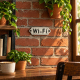 Wi-Fi Enamel Metal Wall Plaque, Vintage Cafe and Office, 5.3" 56667 shot 5