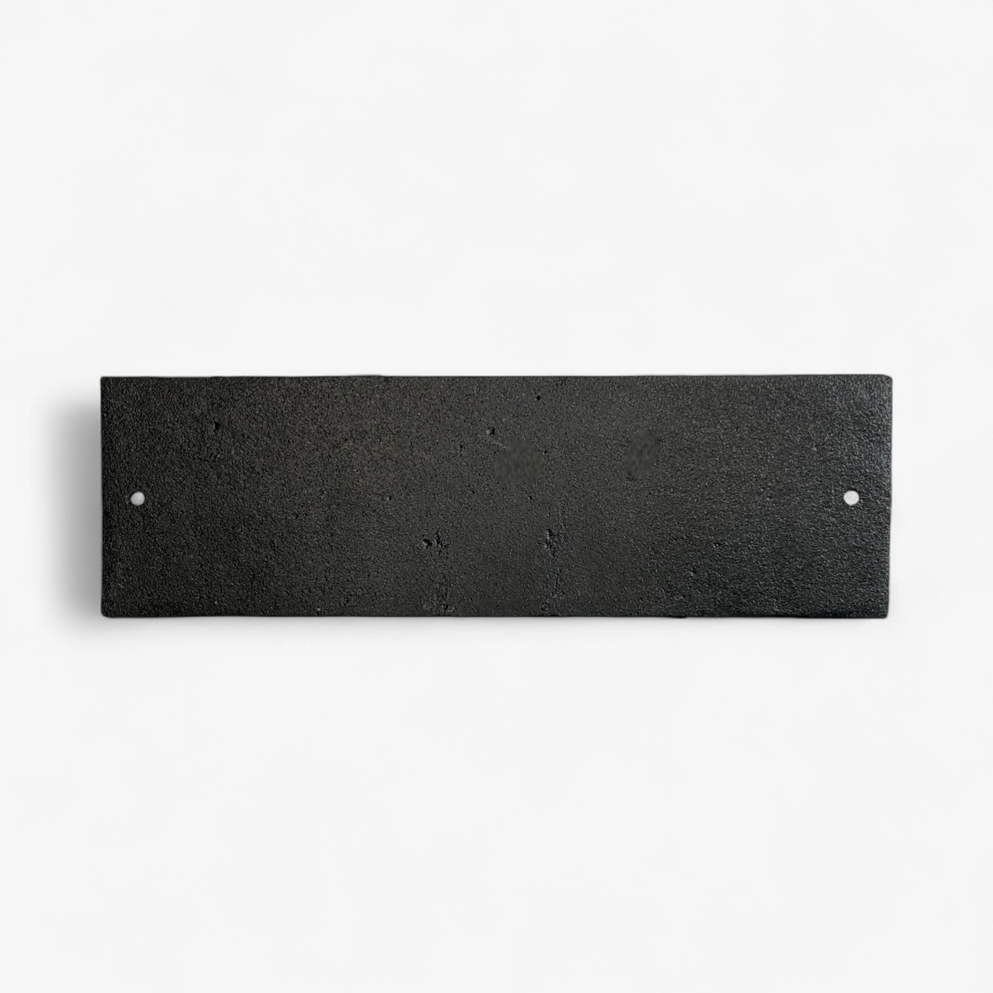 Black cast iron office decor plaque blank reverse side with mounting holes
