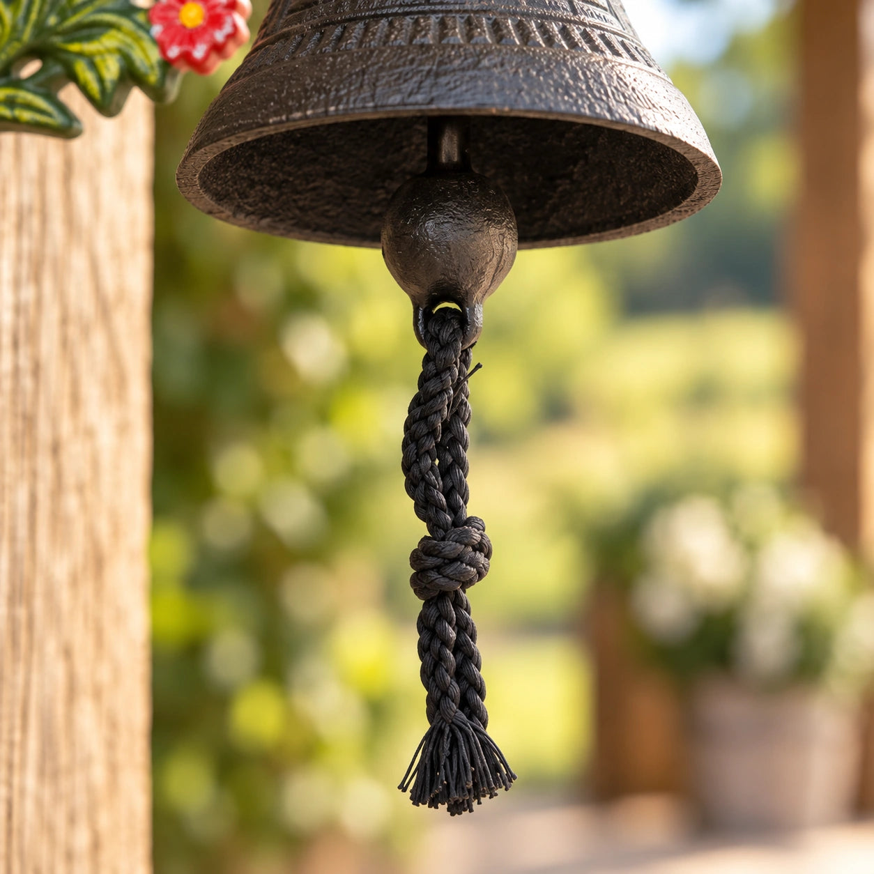 Rooster Doorbell, Cast Iron Farmhouse Porch Bell, 7.5" 56681 shot 2