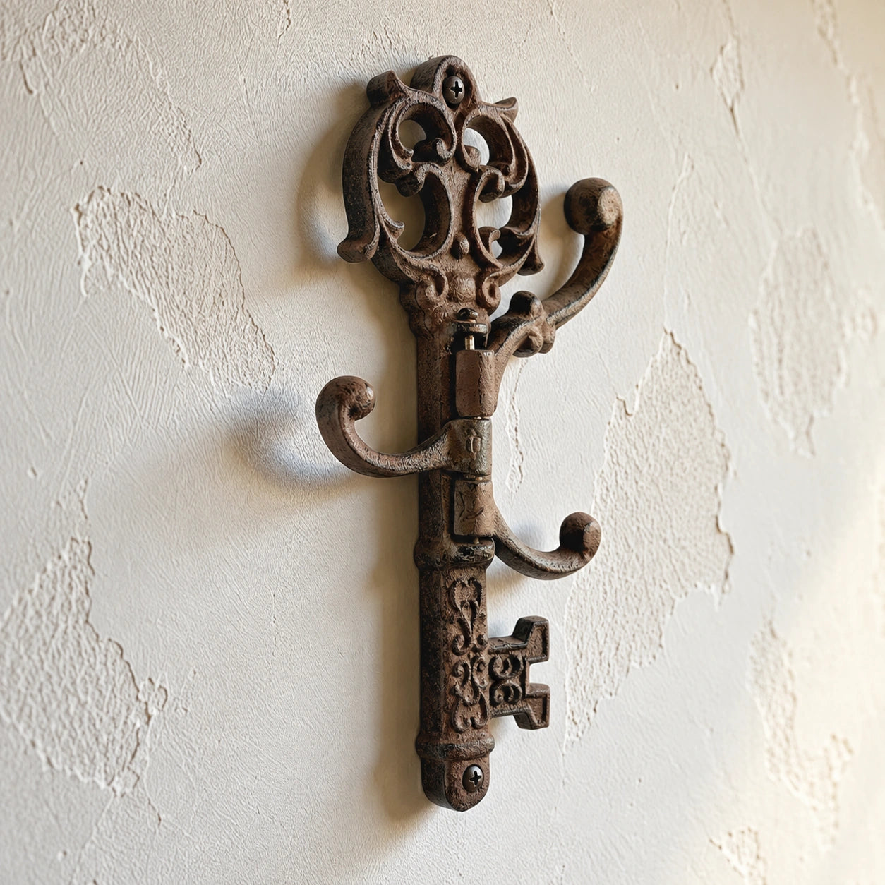 Skeleton Key Hook Rack, Cast Iron, 3 Hooks for Coats, Keys or Jewelry, 9" 56682 shot 4