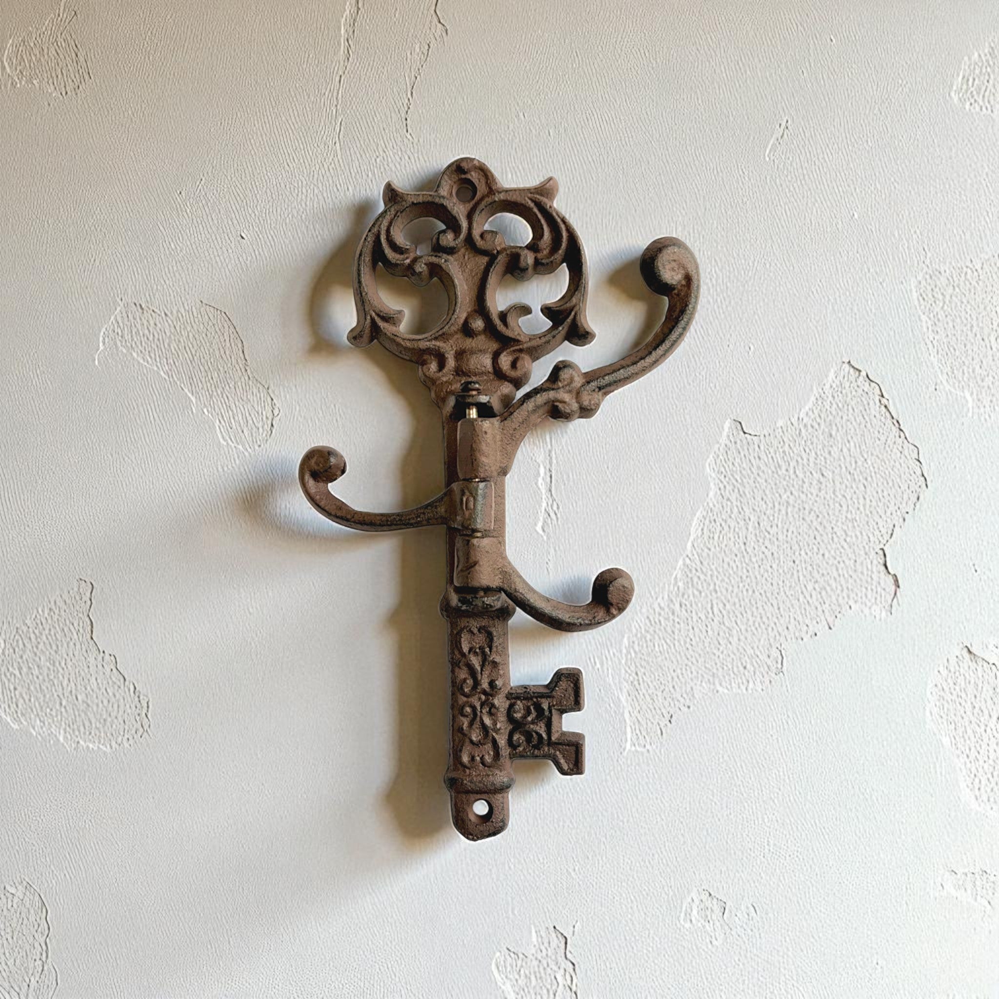Skeleton Key Hook Rack, Cast Iron, 3 Hooks for Coats, Keys or Jewelry ...