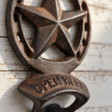 Star Horseshoe Wall Mount Bottle Opener, Cast Iron Bar Tool, 5.9" 58004 shot 2