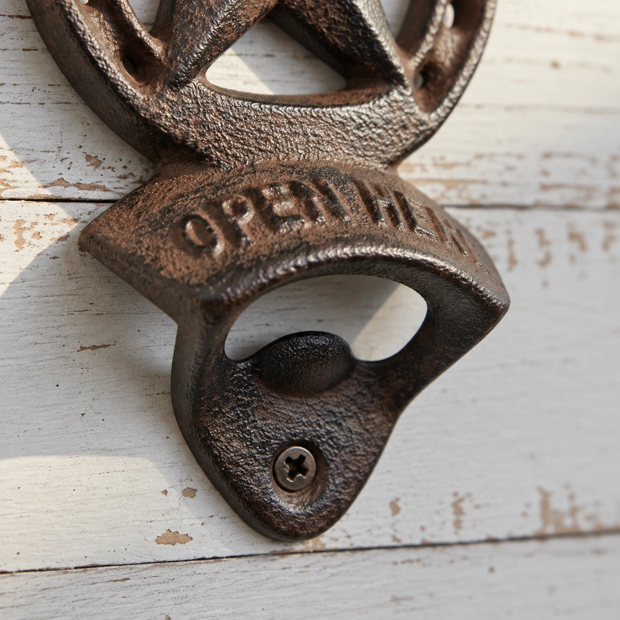 Star Horseshoe Wall Mount Bottle Opener, Cast Iron Bar Tool, 5.9" 58004 shot 3