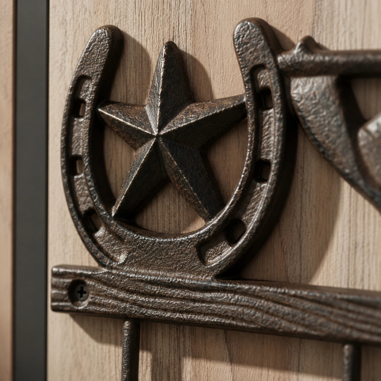 Cowboy 3-Hook Wall Rack, Cast Iron for Coats, Hats or Bags, 8.3" 58007 shot 2