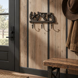 Cowboy 3-Hook Wall Rack, Cast Iron for Coats, Hats or Bags, 8.3" 58007 shot 5
