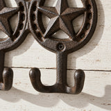 Star Horseshoe Triple Wall Hooks, Cast Iron for Coats, Bags or Scarves, 9.1" 58008 shot 3