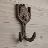 Horseshoe Double Wall Hook, Vintage Cast Iron for Coats, Keys or Towels, 5.5" 58010 shot 4