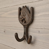 Horseshoe Double Wall Hook, Vintage Cast Iron for Coats, Keys or Towels, 5.5" 58010 shot 1