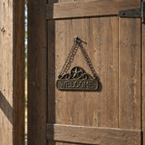 Welcome Hanging Plaque, Cast Iron Rustic Front Door Decor, 8.5" 58012 shot 5