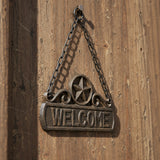 Welcome Hanging Plaque, Cast Iron Rustic Front Door Decor, 8.5" 58012 shot 1