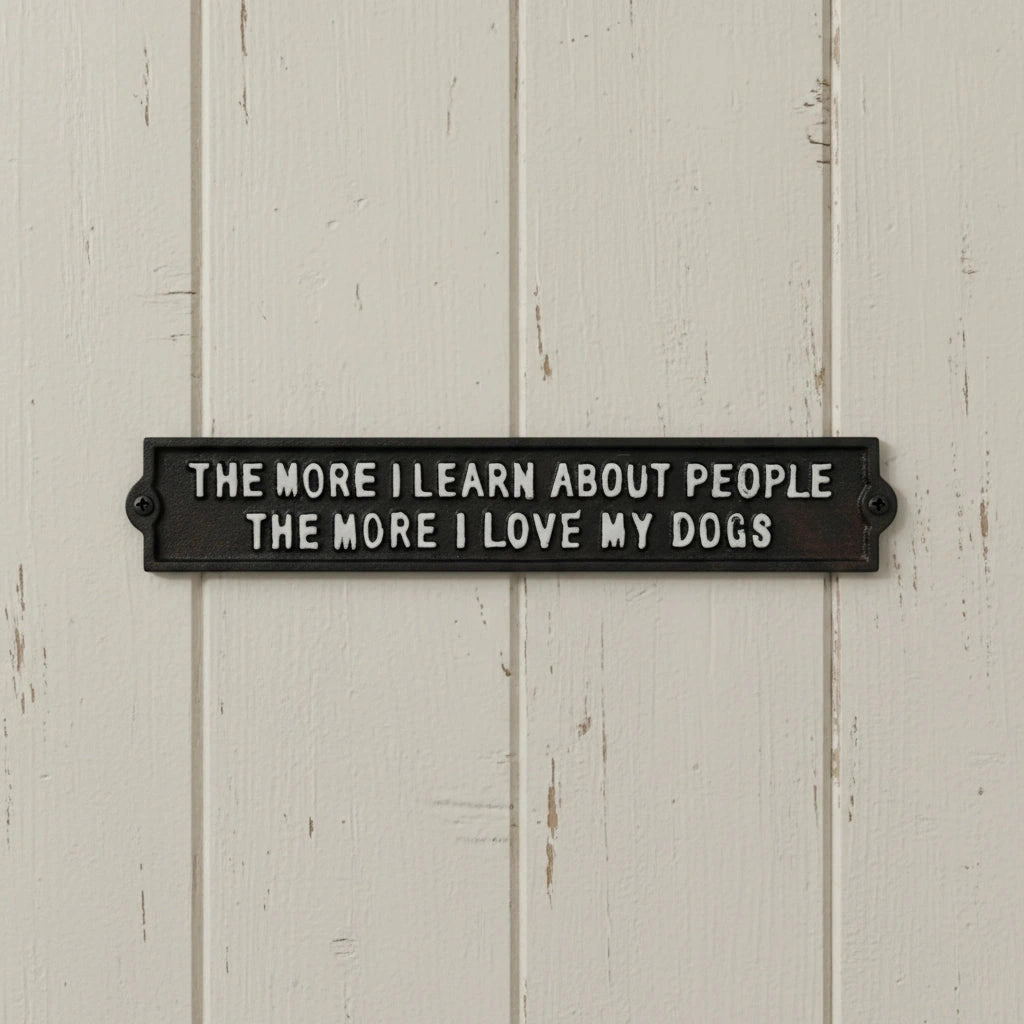 "The More I Learn About People" Cast Iron Dog Lover Wall Plaque, 12" 58016 shot 1