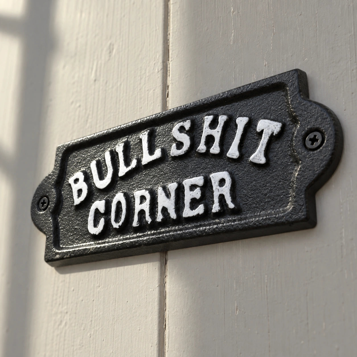 "Bullshit Corner" Cast Iron Wall Plaque, Humorous Bar Decor, 5.6" 58018 shot 5