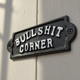 "Bullshit Corner" Cast Iron Wall Plaque, Humorous Bar Decor, 5.6" 58018 shot 5