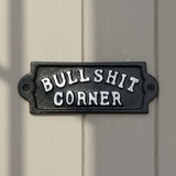Humorous Cast Iron Plaque: Bullshit Corner - Playful Wall Sign