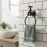 Faucet Towel Holder, Industrial Cast Iron Bath Accessory, 7.1" 58022 shot 1