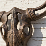 Bull Skull Wall Plaque, Cast Iron Western Ranch Wall Decor, 11" 58023 shot 2