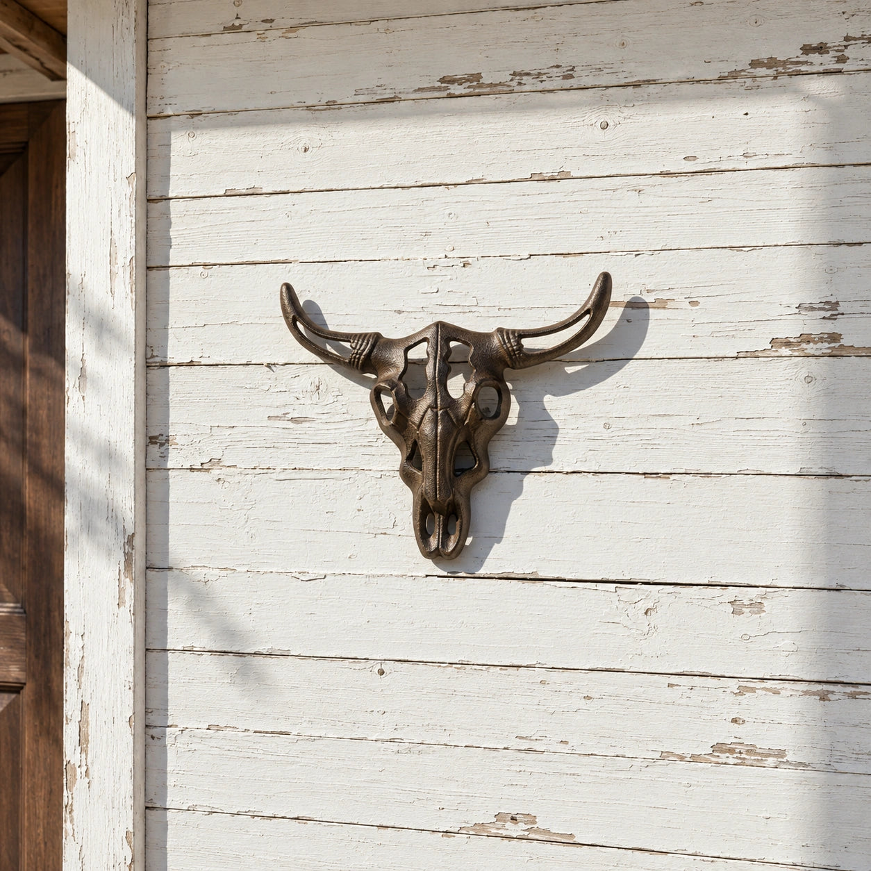 Bull Skull Wall Plaque, Cast Iron Western Ranch Wall Decor, 11" 58023 shot 5