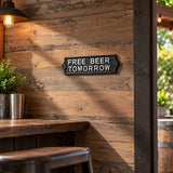 "Free Beer Tomorrow" Cast Iron Wall Plaque, Bar and Patio, 8.3" 58028 shot 4