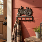 Tractor 4-Hook Wall Rack, Cast Iron for Coats, Hats or Scarves, 9.4" 58032 shot 1