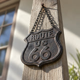 Route 66 Hanging Plaque, Cast Iron Retro Garage Wall Decor, 8.3" 58039 shot 4