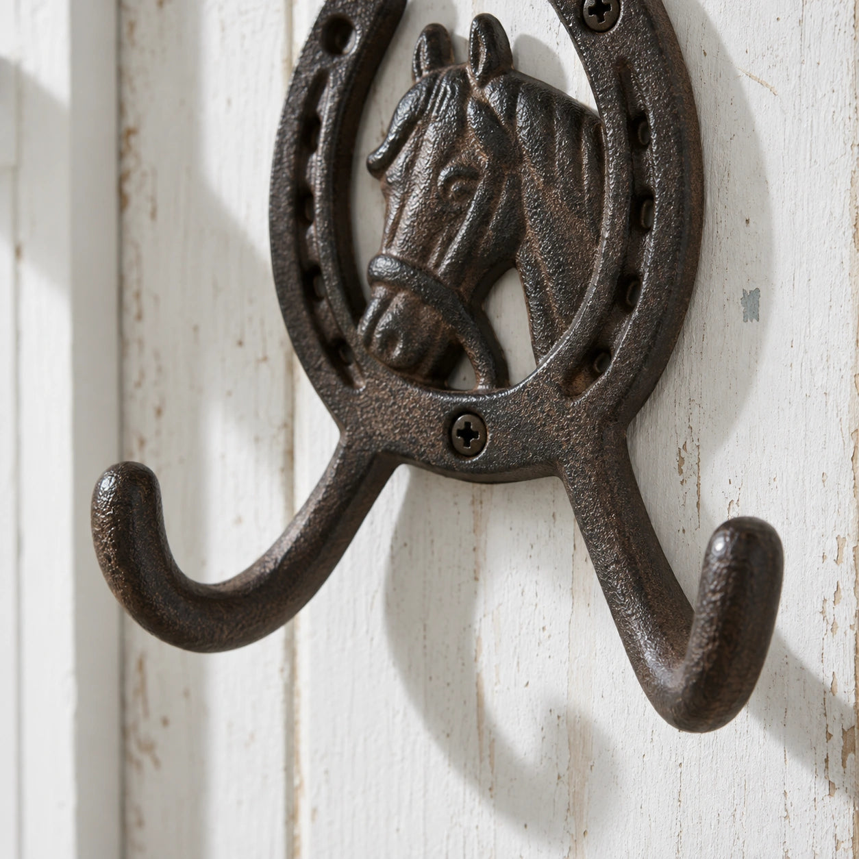 Horseshoe Wall Hook with Horse Head, Cast Iron for Coats, Keys or Hats, 5.1" 58051 shot 3