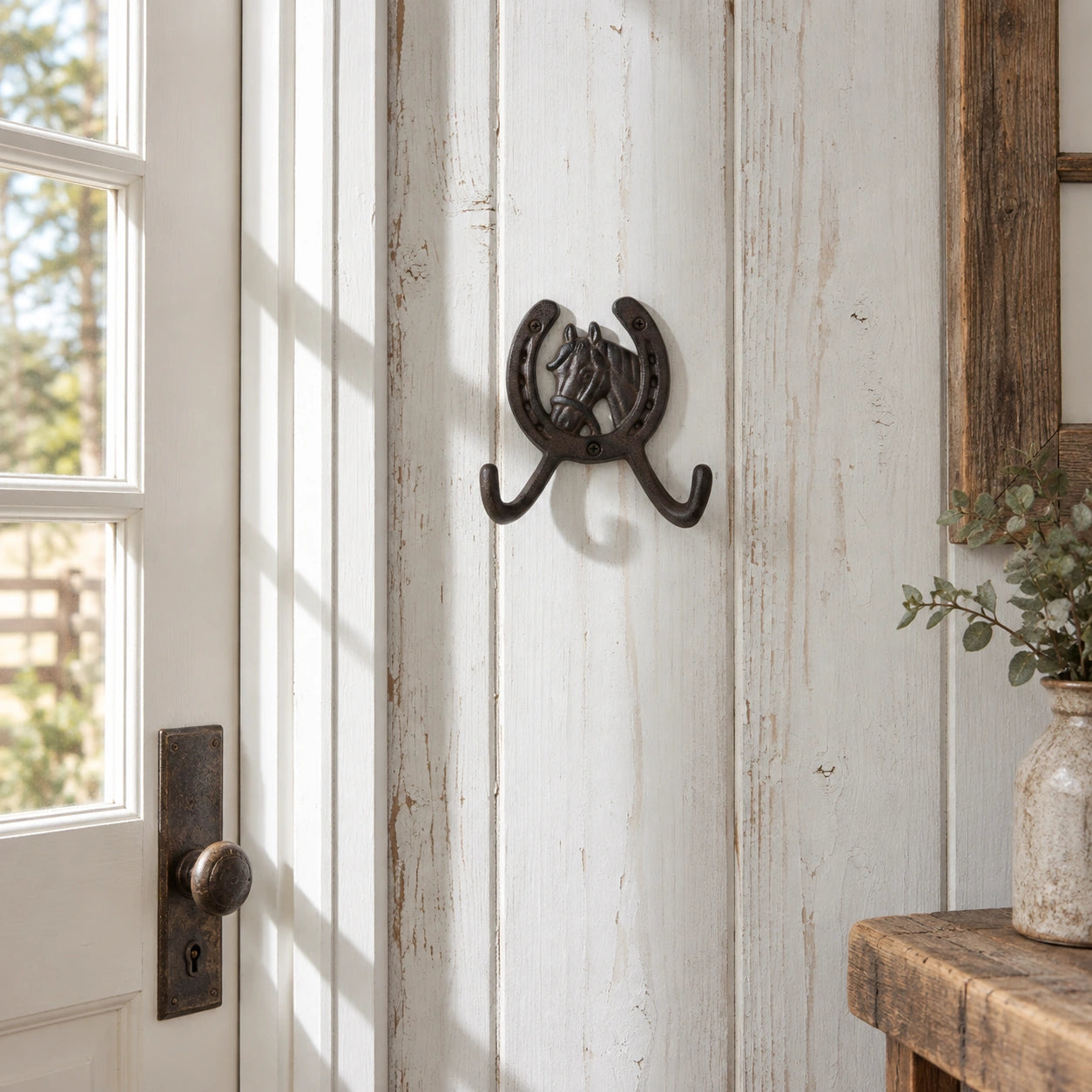 Horseshoe Wall Hook with Horse Head, Cast Iron for Coats, Keys or Hats, 5.1" 58051 shot 5