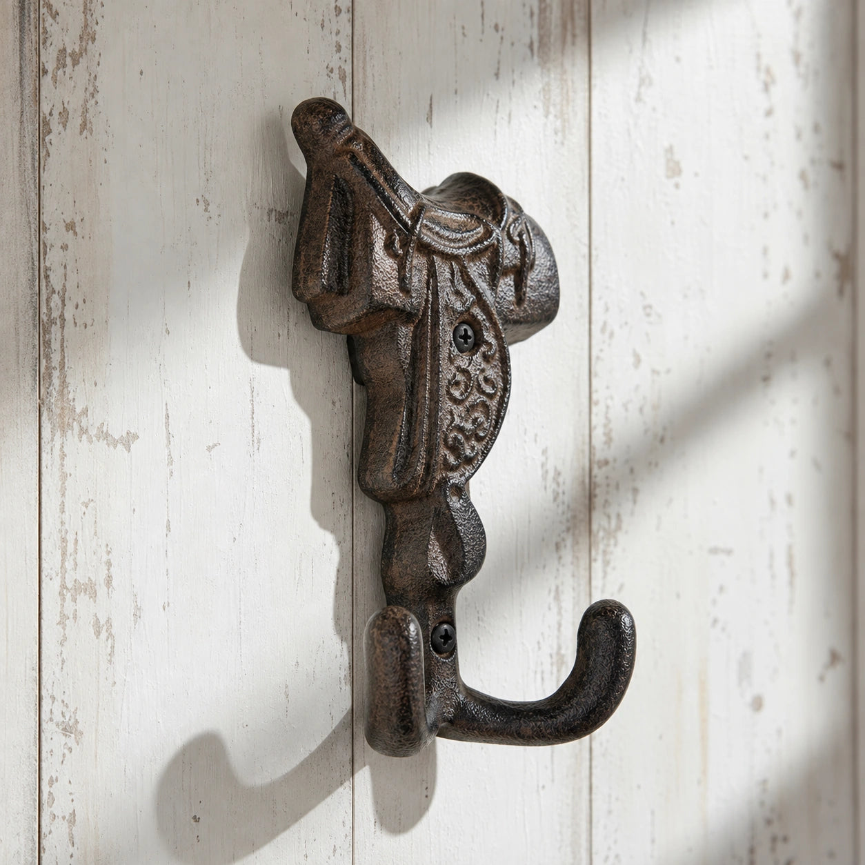Horse Saddle Wall Hook, Cast Iron Western Ranch for Coats or Hats, 5.3" 58057 shot 1