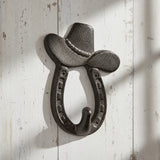 Cowboy Hat Wall Hook, Western Cast Iron for Hats or Coats, 5.3" 58061 shot 1