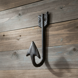Frontier-Inspired Cast Iron Arrow Head Hook - Rustic Wall Organizer