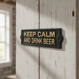 Keep Calm and Drink Beer Cast Iron Wall Plaque, Bar Decor, 8.1" 58067 shot 3