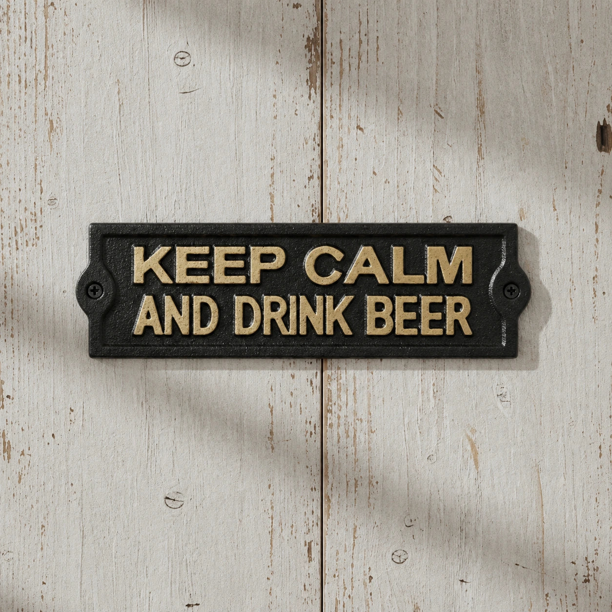 Keep Calm and Drink Beer Cast Iron Wall Plaque, Bar Decor, 8.1" 58067 shot 1