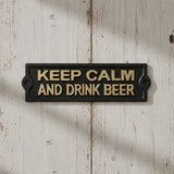 Keep Calm and Drink Beer Cast Iron Wall Plaque, Bar Decor, 8.1" 58067 shot 1