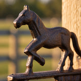 Horse Doorbell, Cast Iron Rustic Wall Bell with Rope Pull, 6" 58068 shot 2