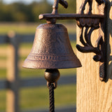 Horse Doorbell, Cast Iron Rustic Wall Bell with Rope Pull, 6" 58068 shot 3