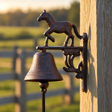 Horse Doorbell, Cast Iron Rustic Wall Bell with Rope Pull, 6" 58068 shot 4