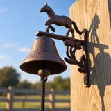 Horse Doorbell, Cast Iron Rustic Wall Bell with Rope Pull, 6" 58068 shot 5