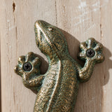 Gecko Wall Hook, Green and Gold Cast Iron for Keys, Towels or Hats, 6.3" 58069 shot 2