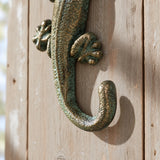 Gecko Wall Hook, Green and Gold Cast Iron for Keys, Towels or Hats, 6.3" 58069 shot 3