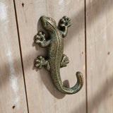 Gecko Wall Hook, Green and Gold Cast Iron for Keys, Towels or Hats, 6.3" 58069 shot 5