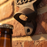 Beer O'Clock Wall Mount Bottle Opener, Rustic Cast Iron Bar Tool, 5.3" 58098 shot 3