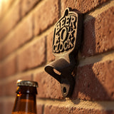 Beer O'Clock Wall Mount Bottle Opener, Rustic Cast Iron Bar Tool, 5.3" 58098 shot 4