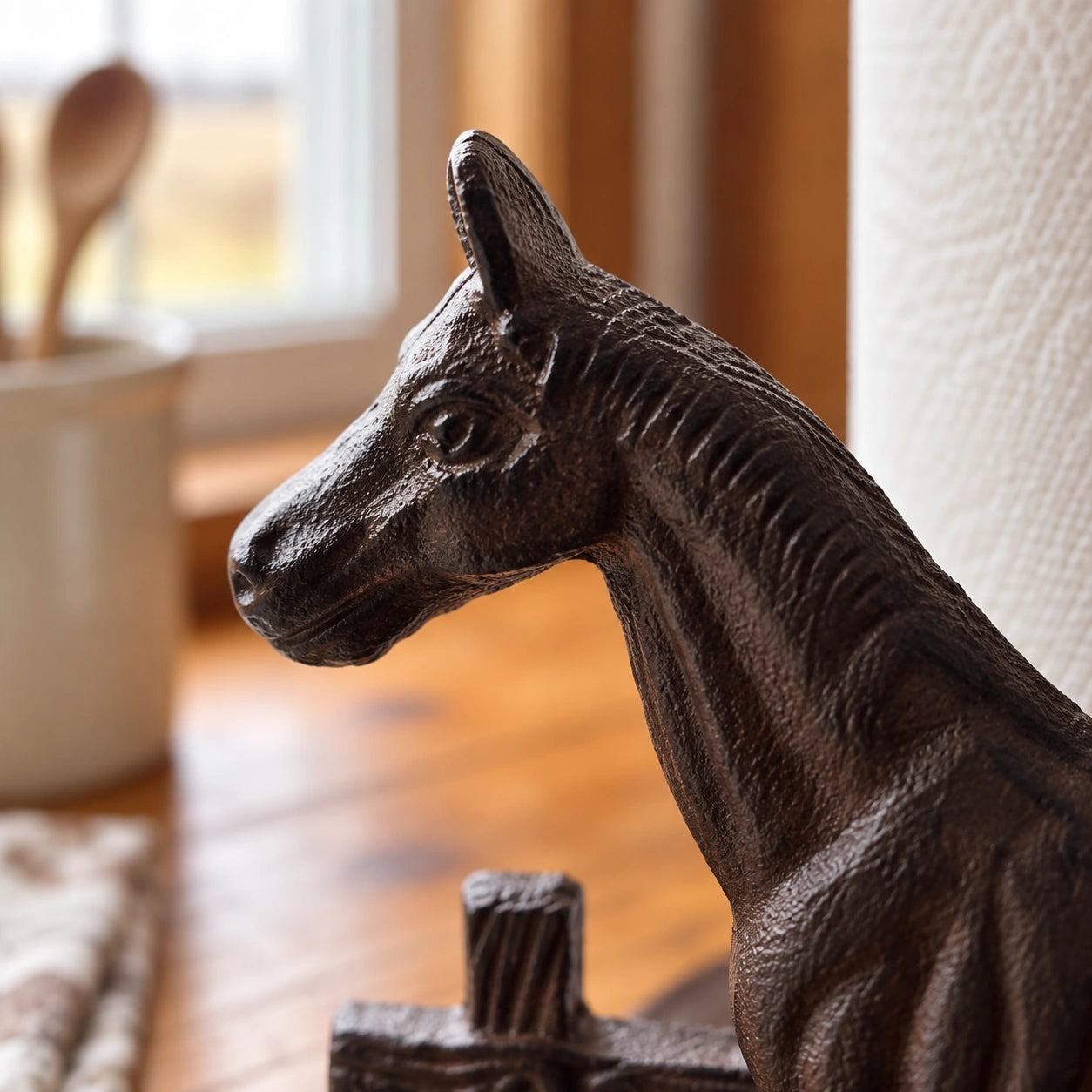 Horse Paper Towel Holder, Cast Iron Western Kitchen Stand, 12.5" 58108 shot 3