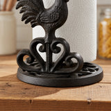 Rooster Paper Towel Holder, Cast Iron Farmhouse Kitchen, 12.5" 58109 shot 3